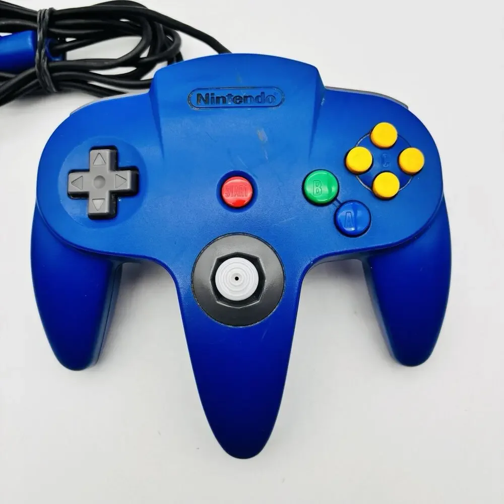 Nintendo 64 Controller N64 Wired OEM Authentic NUS-005 Blue Tested Works VG